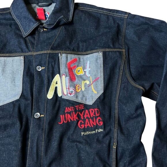 Vintage Y2K FUBU Fat Albert Denim Jacket Trucker 3XL - Picture 2 of 8